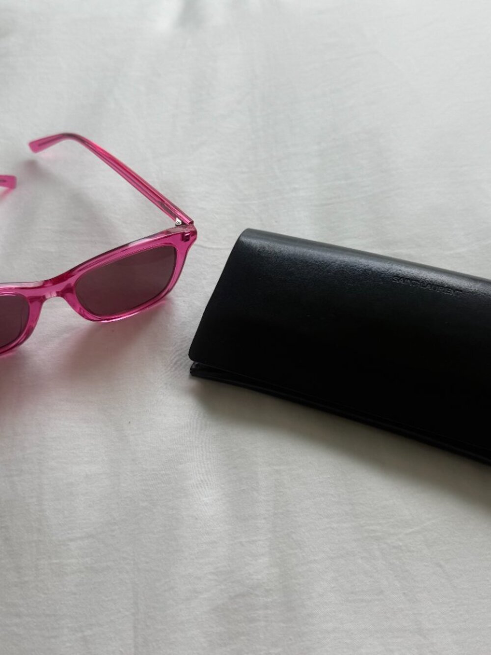 Saint Laurent SL 587K Sunglasses Hot Pink Acetate w/ Case - Picture 2 of 4